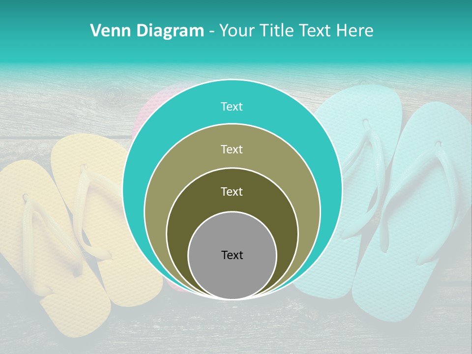 A Row Of Flip Flops Sitting On Top Of A Wooden Floor PowerPoint Template