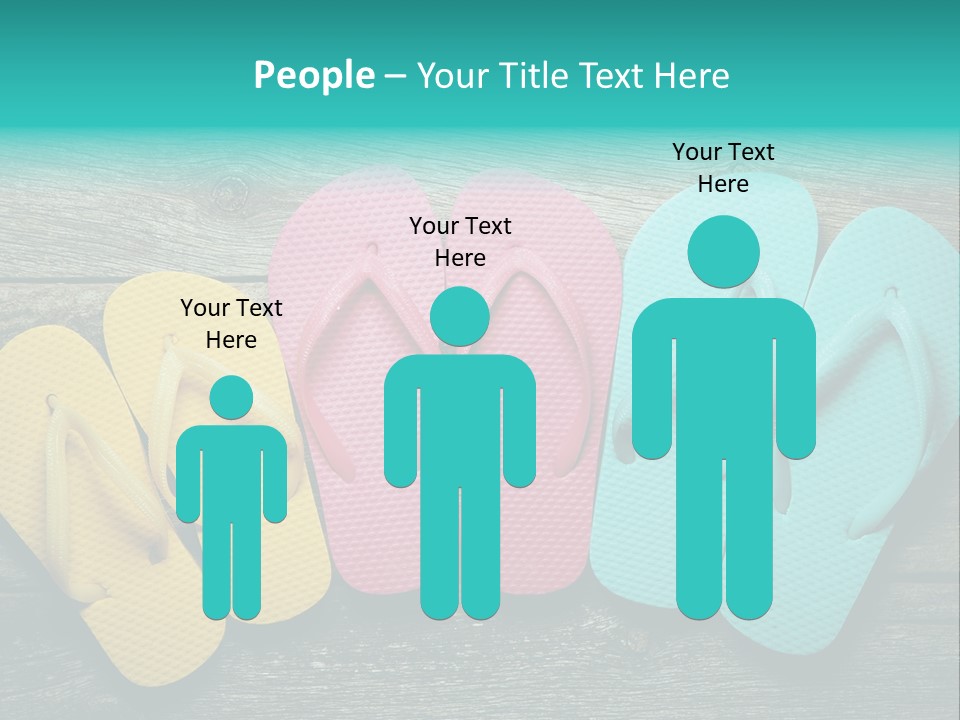 A Row Of Flip Flops Sitting On Top Of A Wooden Floor PowerPoint Template