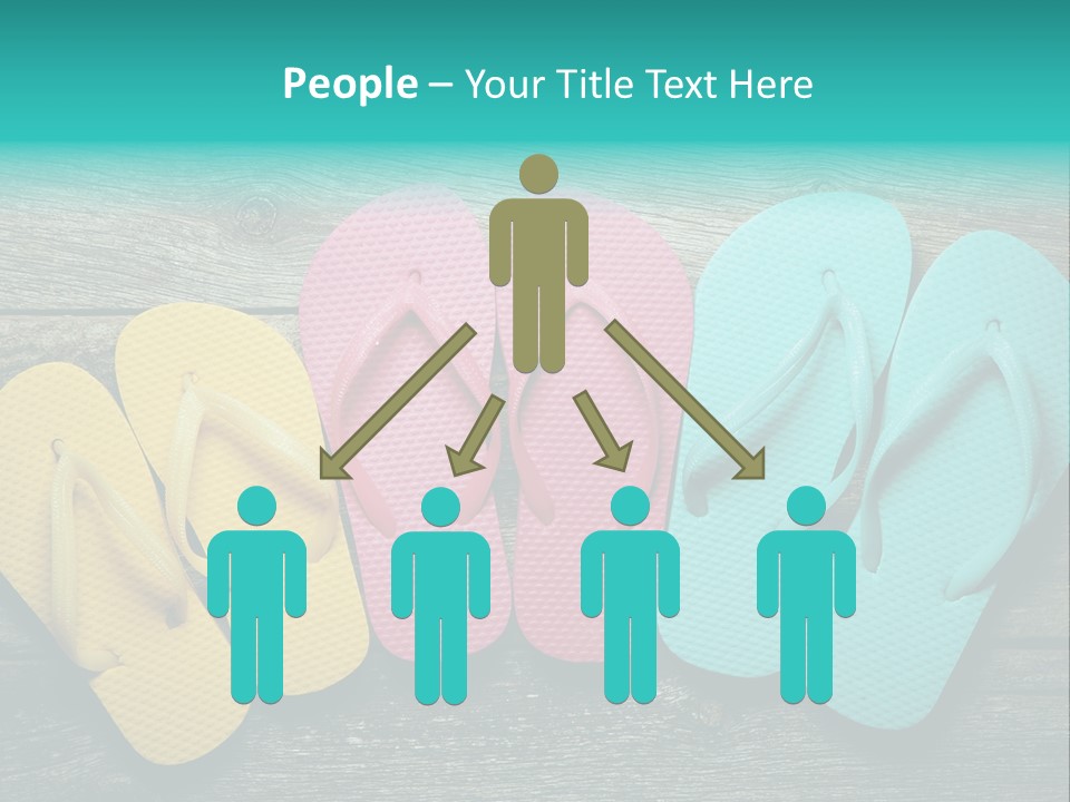 A Row Of Flip Flops Sitting On Top Of A Wooden Floor PowerPoint Template