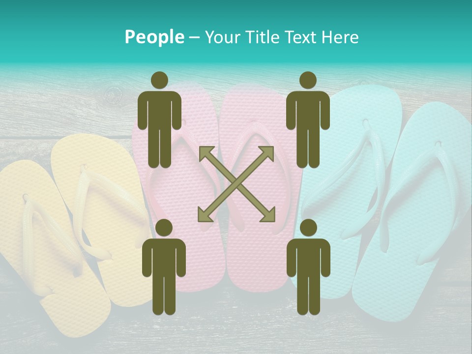 A Row Of Flip Flops Sitting On Top Of A Wooden Floor PowerPoint Template