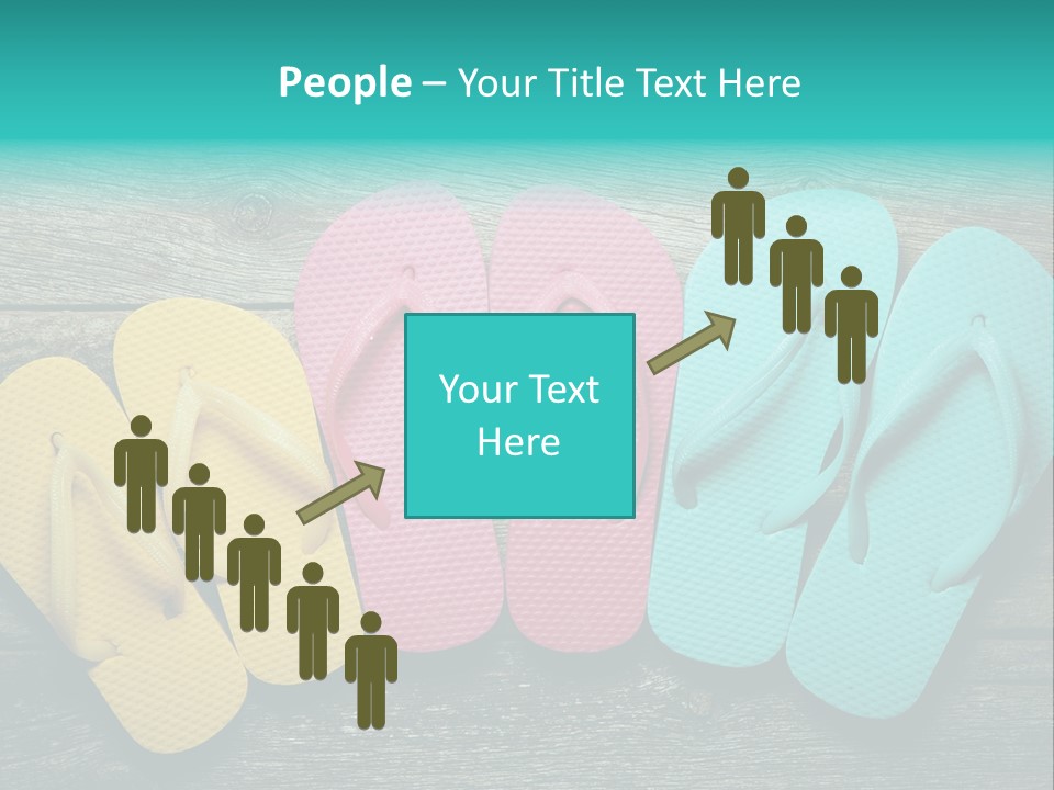 A Row Of Flip Flops Sitting On Top Of A Wooden Floor PowerPoint Template