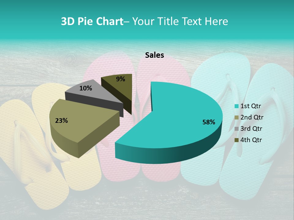 A Row Of Flip Flops Sitting On Top Of A Wooden Floor PowerPoint Template