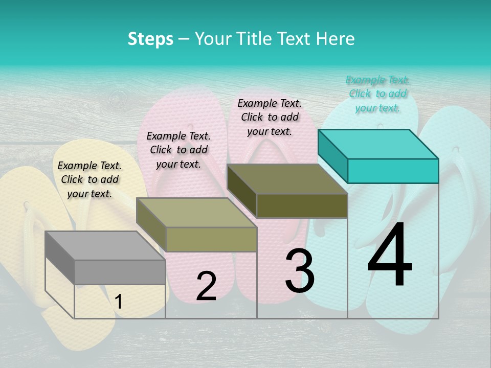 A Row Of Flip Flops Sitting On Top Of A Wooden Floor PowerPoint Template