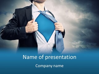 Pride Blue Caucasian PowerPoint Template