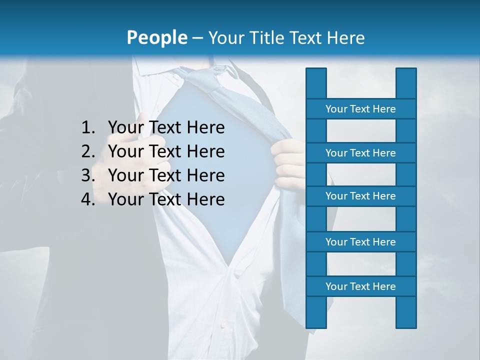 Pride Blue Caucasian PowerPoint Template
