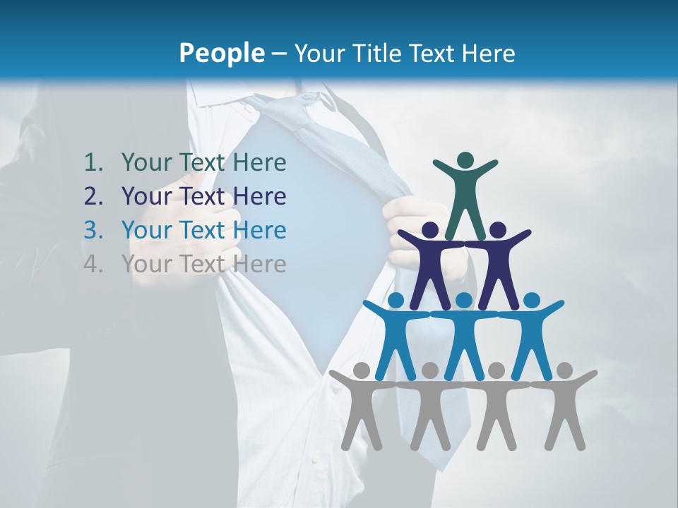 Pride Blue Caucasian PowerPoint Template