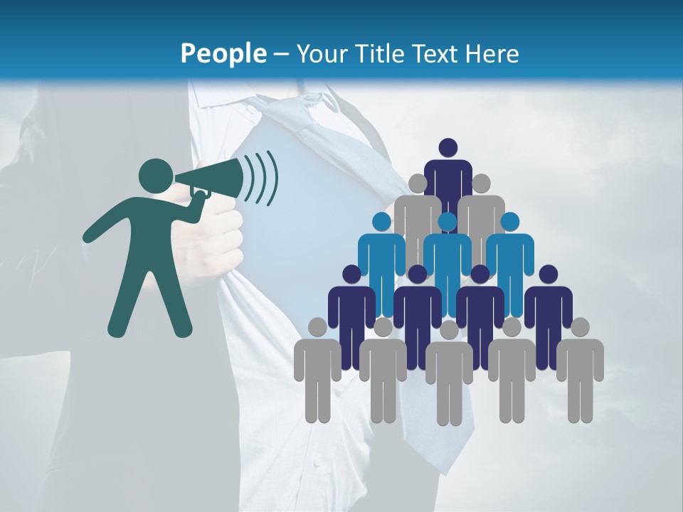 Pride Blue Caucasian PowerPoint Template