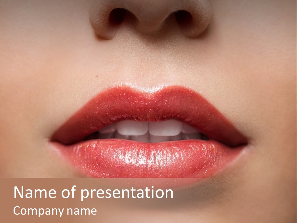 People Attractive Lipgloss PowerPoint Template