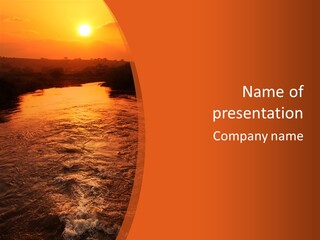 A River With A Sunset In The Background PowerPoint Template