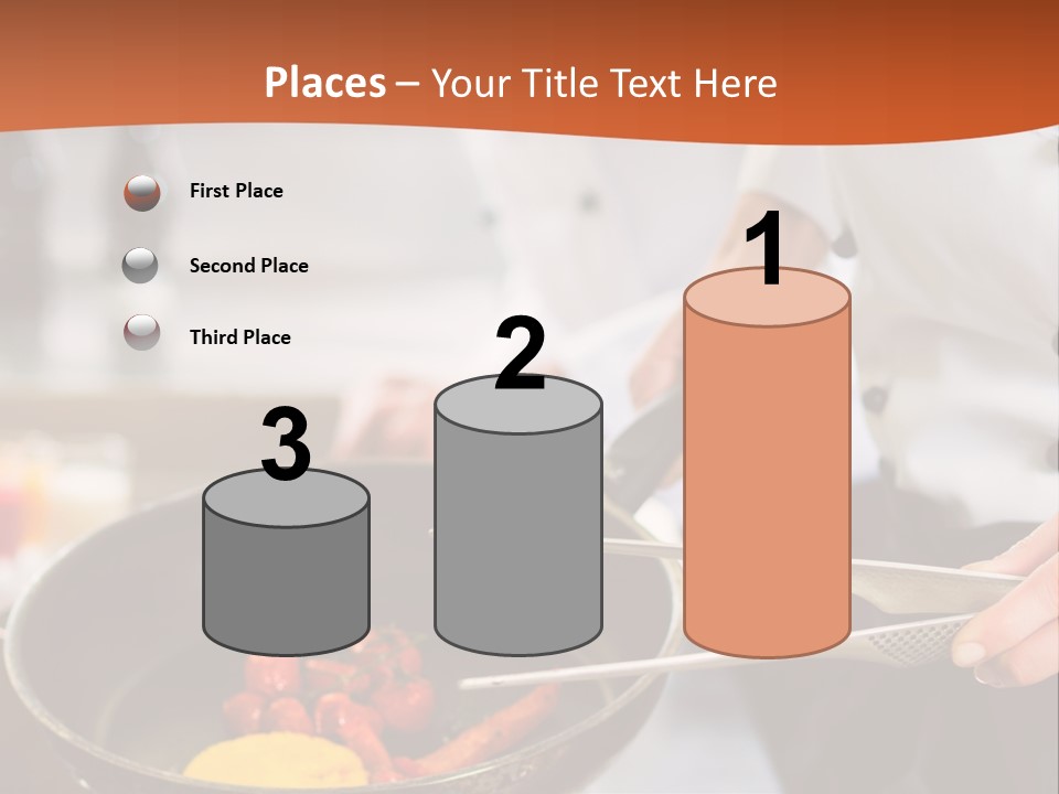 A Woman Cooking Food In A Pan On A Stove PowerPoint Template