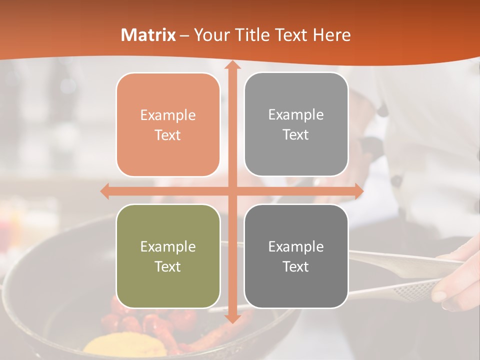 A Woman Cooking Food In A Pan On A Stove PowerPoint Template