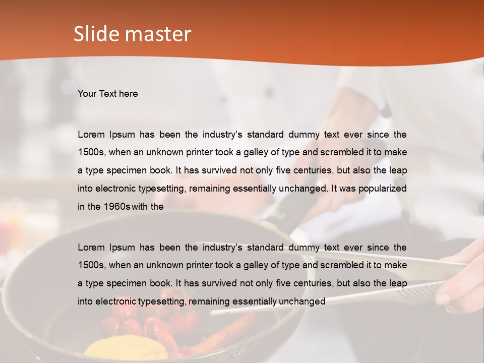 A Woman Cooking Food In A Pan On A Stove PowerPoint Template