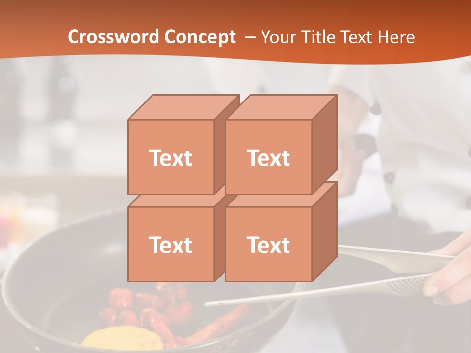 A Woman Cooking Food In A Pan On A Stove PowerPoint Template