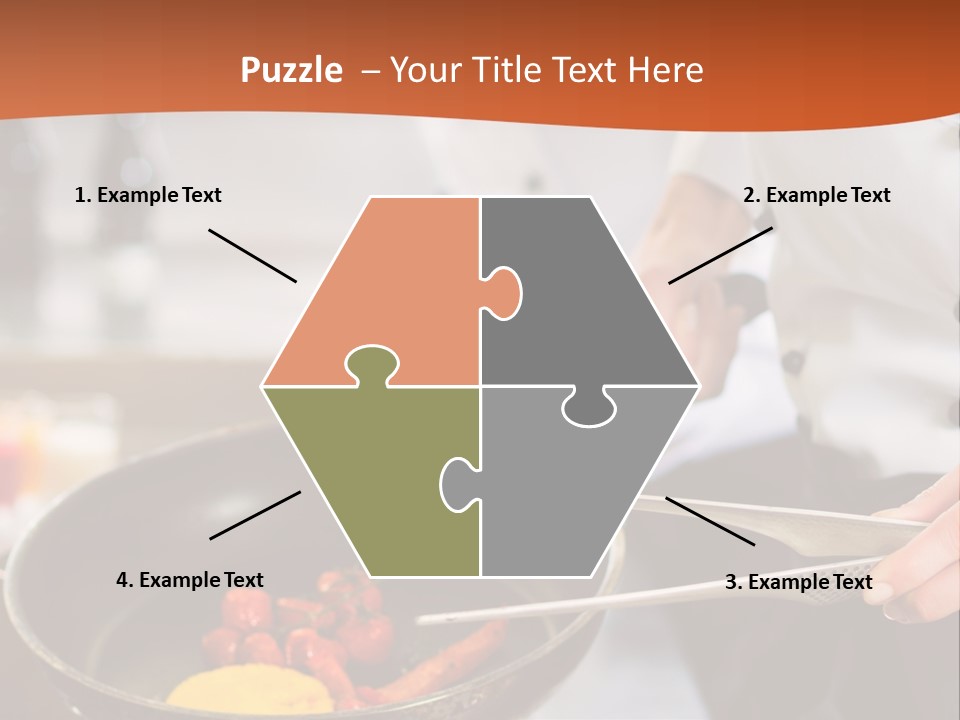 A Woman Cooking Food In A Pan On A Stove PowerPoint Template