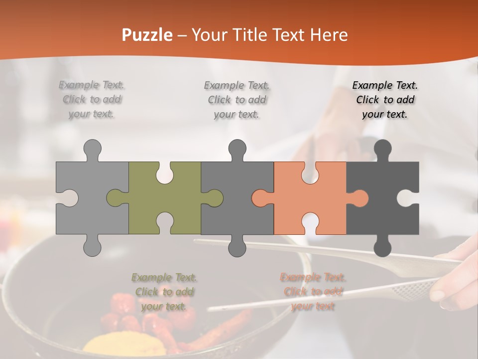 A Woman Cooking Food In A Pan On A Stove PowerPoint Template