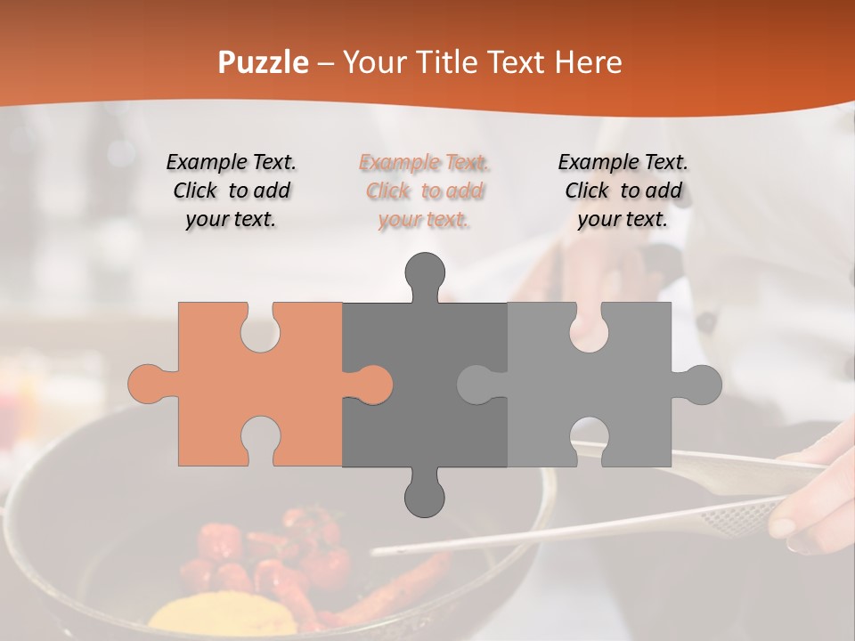 A Woman Cooking Food In A Pan On A Stove PowerPoint Template