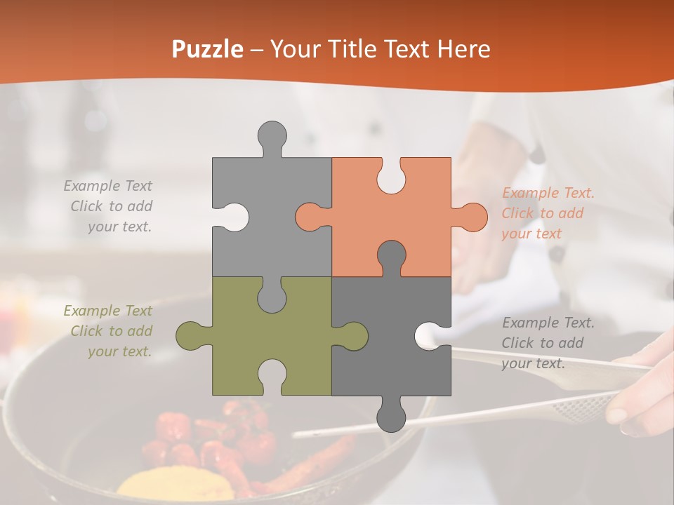 A Woman Cooking Food In A Pan On A Stove PowerPoint Template