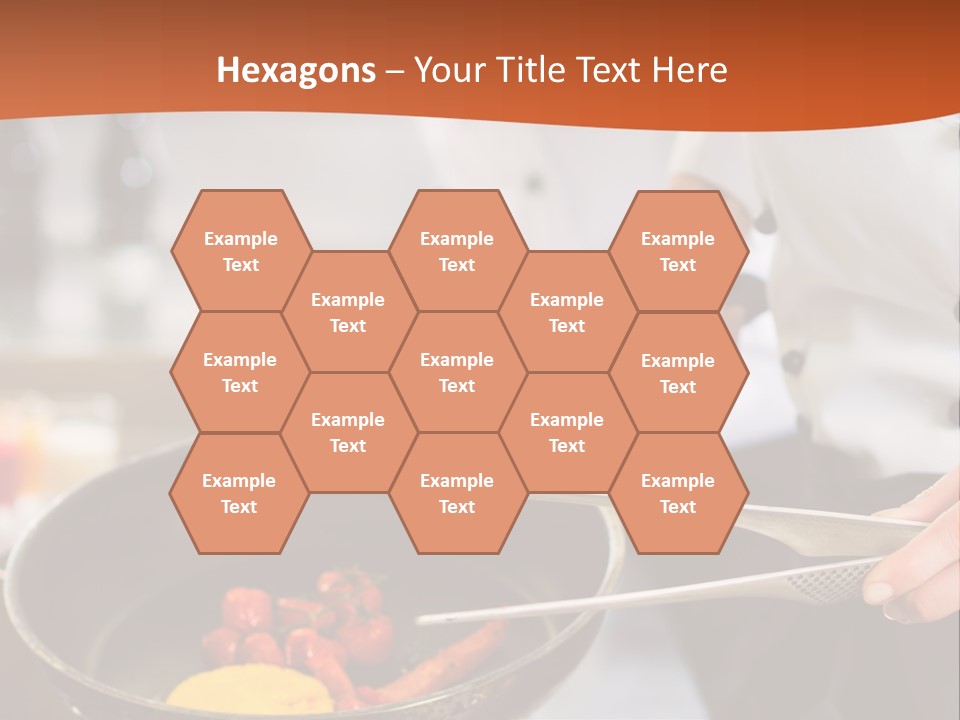 A Woman Cooking Food In A Pan On A Stove PowerPoint Template