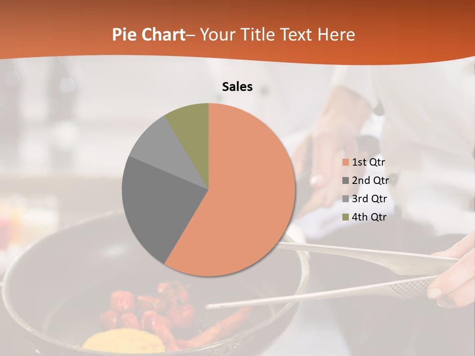 A Woman Cooking Food In A Pan On A Stove PowerPoint Template