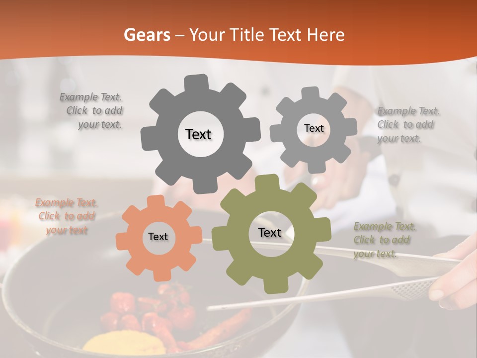 A Woman Cooking Food In A Pan On A Stove PowerPoint Template