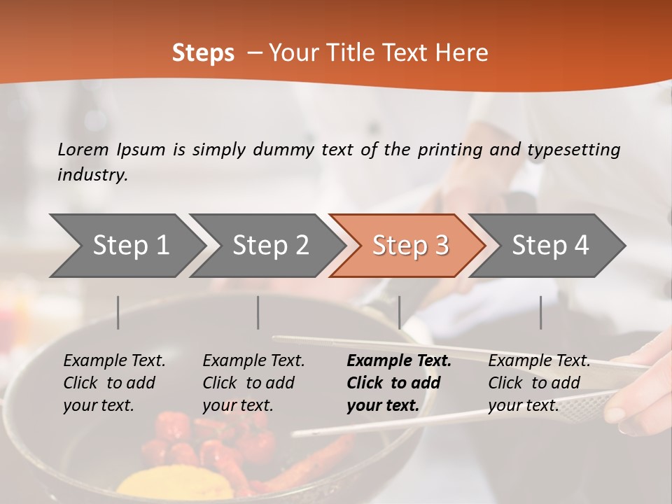 A Woman Cooking Food In A Pan On A Stove PowerPoint Template
