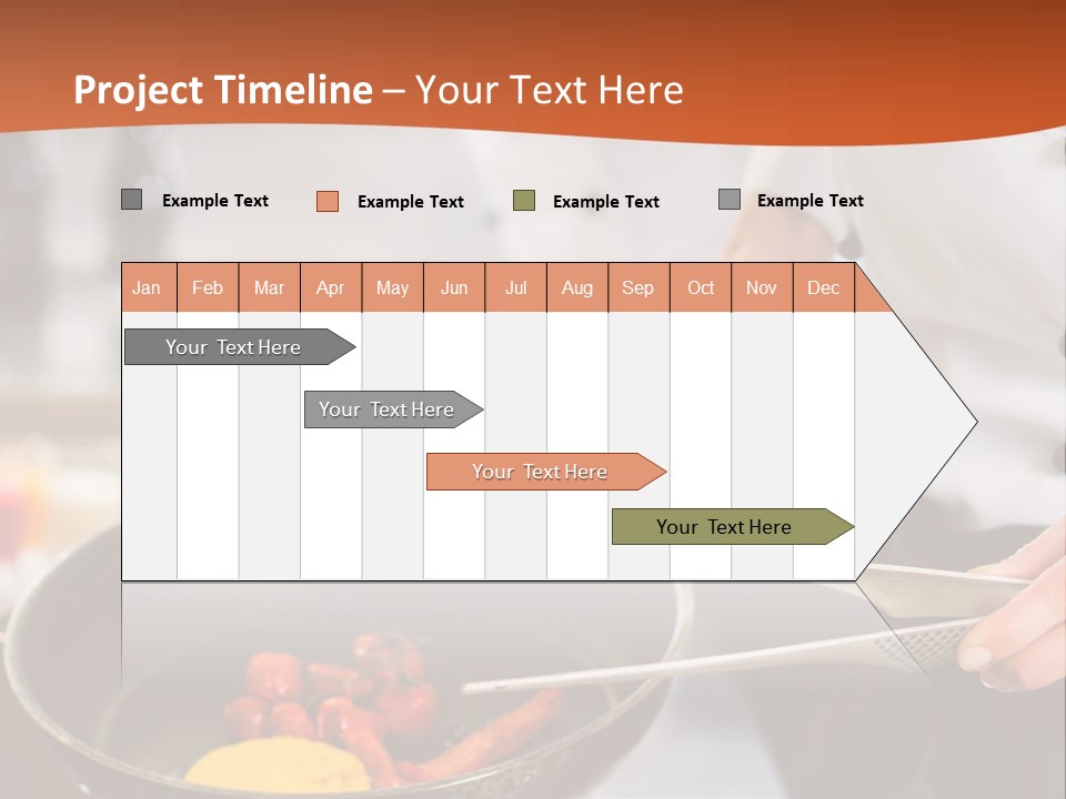 A Woman Cooking Food In A Pan On A Stove PowerPoint Template