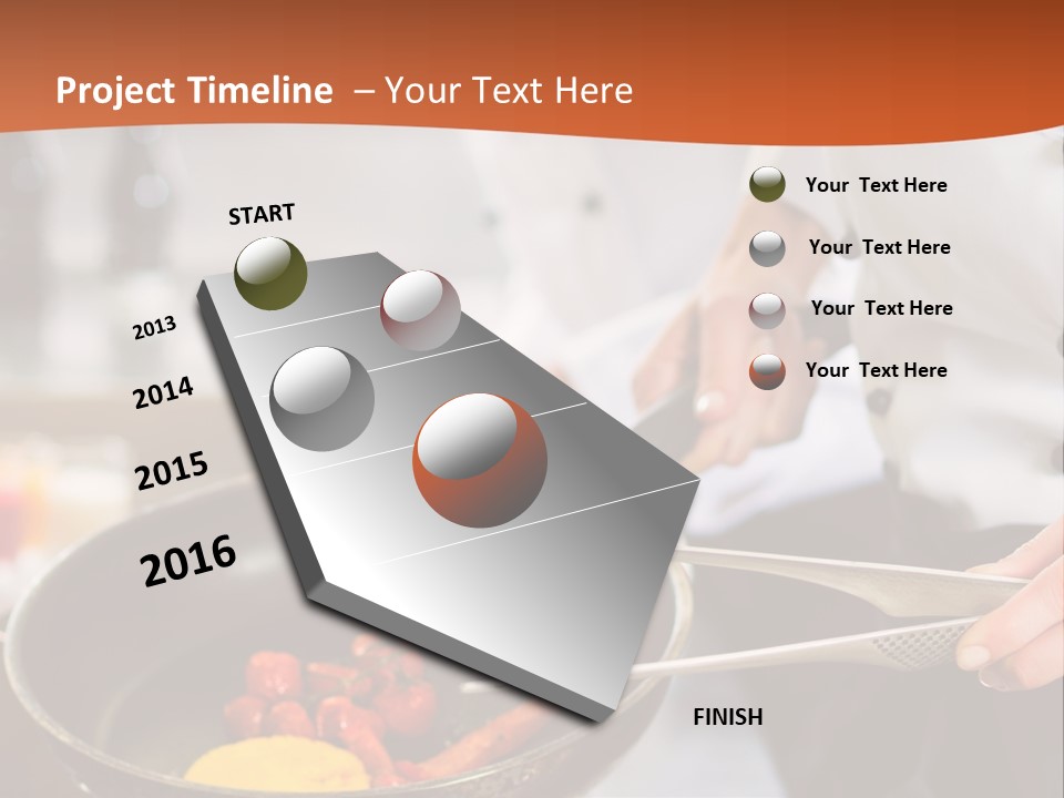A Woman Cooking Food In A Pan On A Stove PowerPoint Template