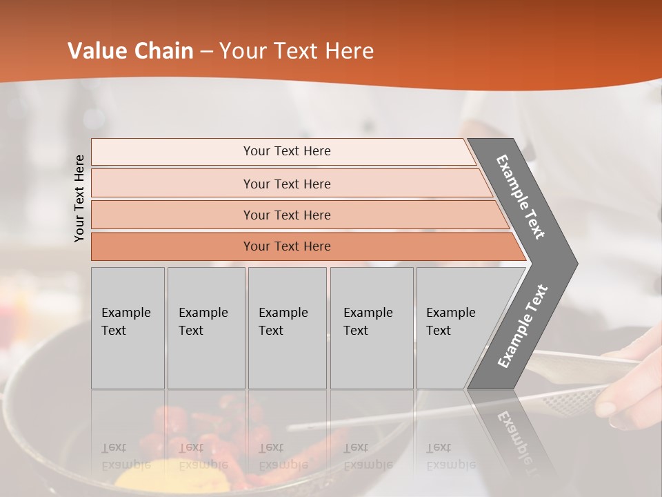 A Woman Cooking Food In A Pan On A Stove PowerPoint Template