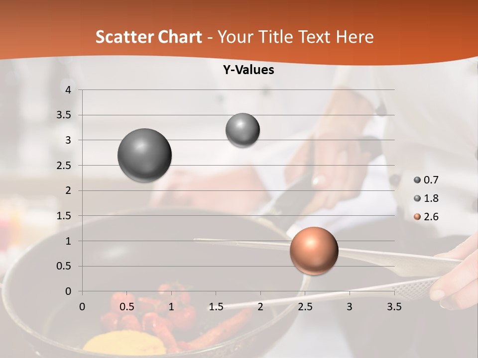 A Woman Cooking Food In A Pan On A Stove PowerPoint Template