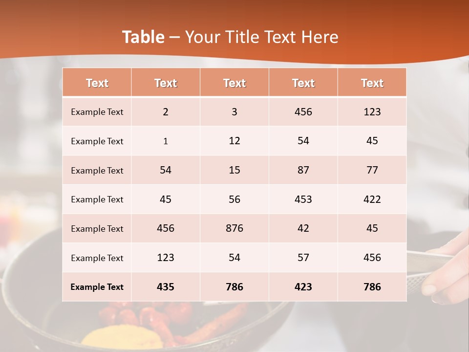 A Woman Cooking Food In A Pan On A Stove PowerPoint Template