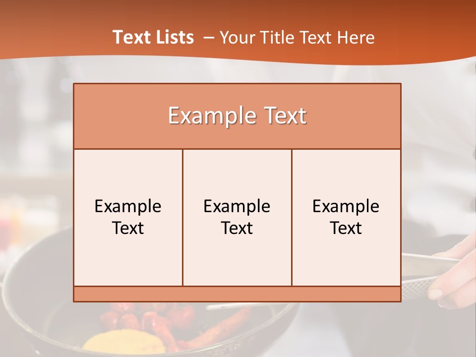 A Woman Cooking Food In A Pan On A Stove PowerPoint Template