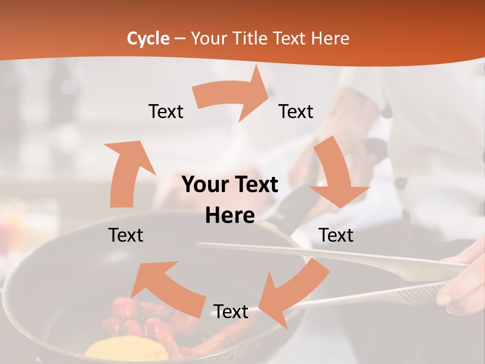 A Woman Cooking Food In A Pan On A Stove PowerPoint Template