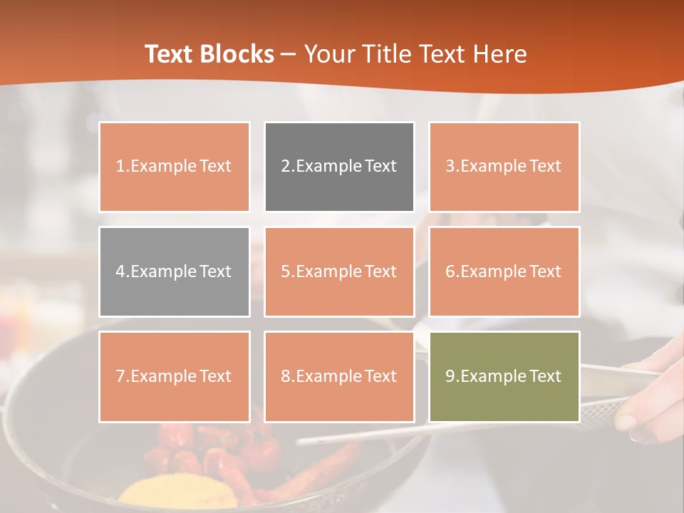 A Woman Cooking Food In A Pan On A Stove PowerPoint Template