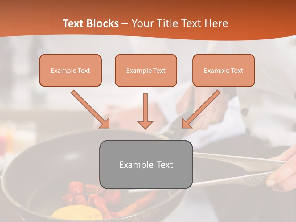 A Woman Cooking Food In A Pan On A Stove PowerPoint Template