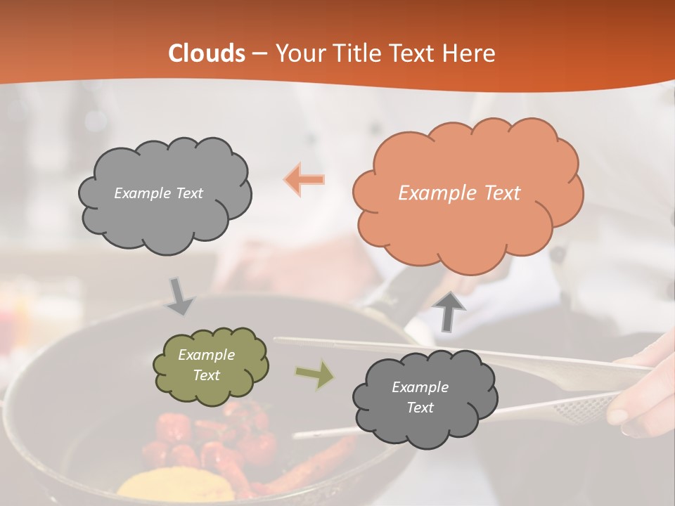A Woman Cooking Food In A Pan On A Stove PowerPoint Template