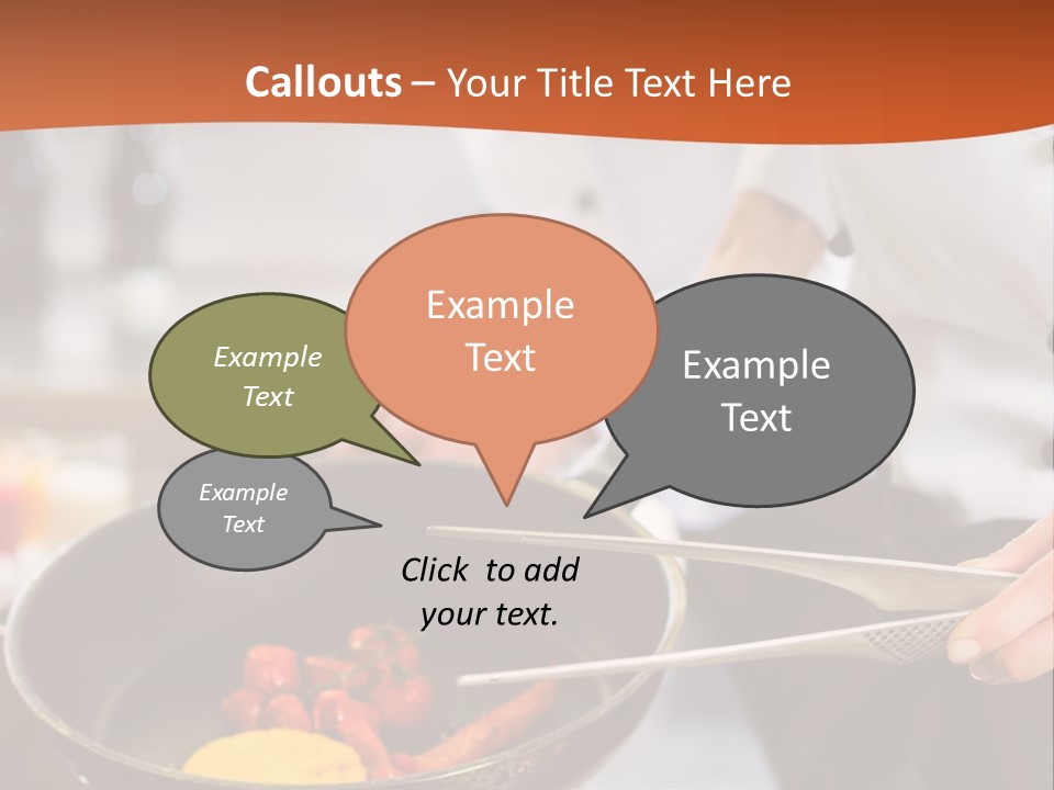 A Woman Cooking Food In A Pan On A Stove PowerPoint Template