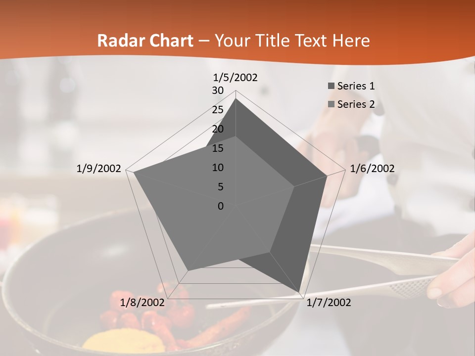 A Woman Cooking Food In A Pan On A Stove PowerPoint Template