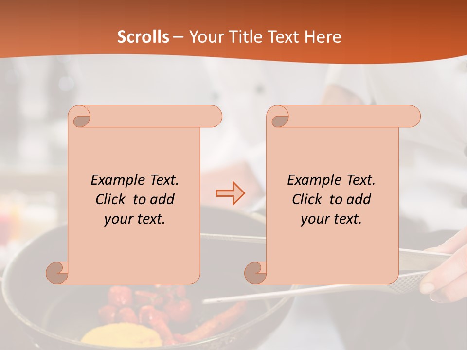 A Woman Cooking Food In A Pan On A Stove PowerPoint Template