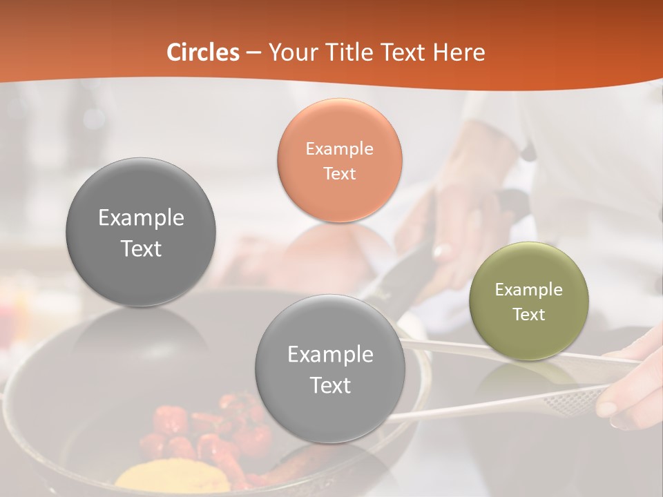 A Woman Cooking Food In A Pan On A Stove PowerPoint Template