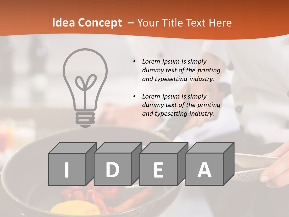 A Woman Cooking Food In A Pan On A Stove PowerPoint Template