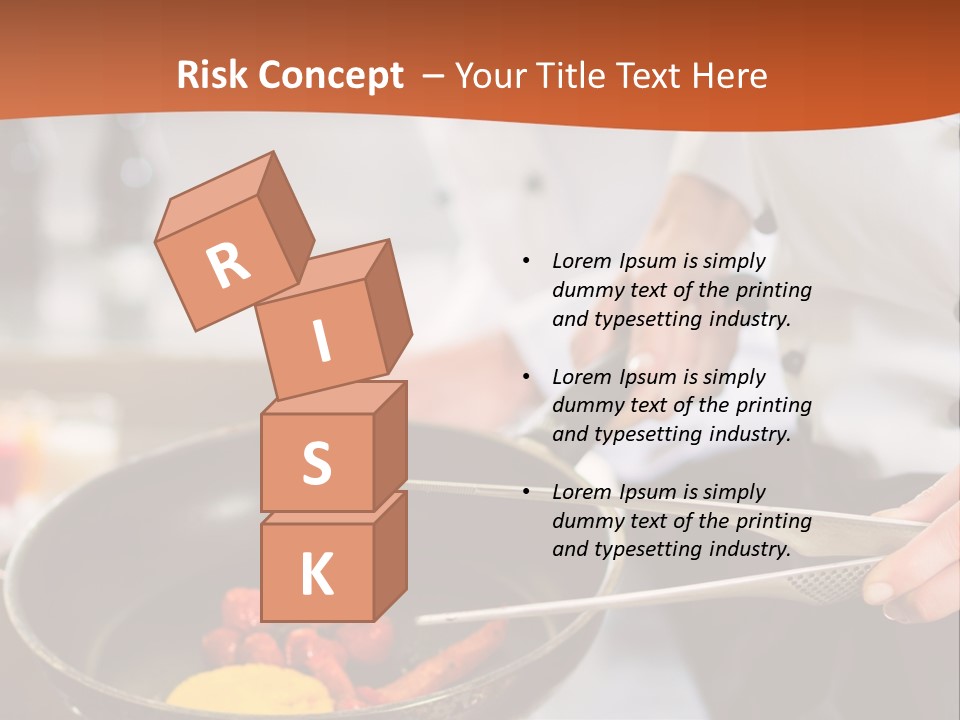 A Woman Cooking Food In A Pan On A Stove PowerPoint Template