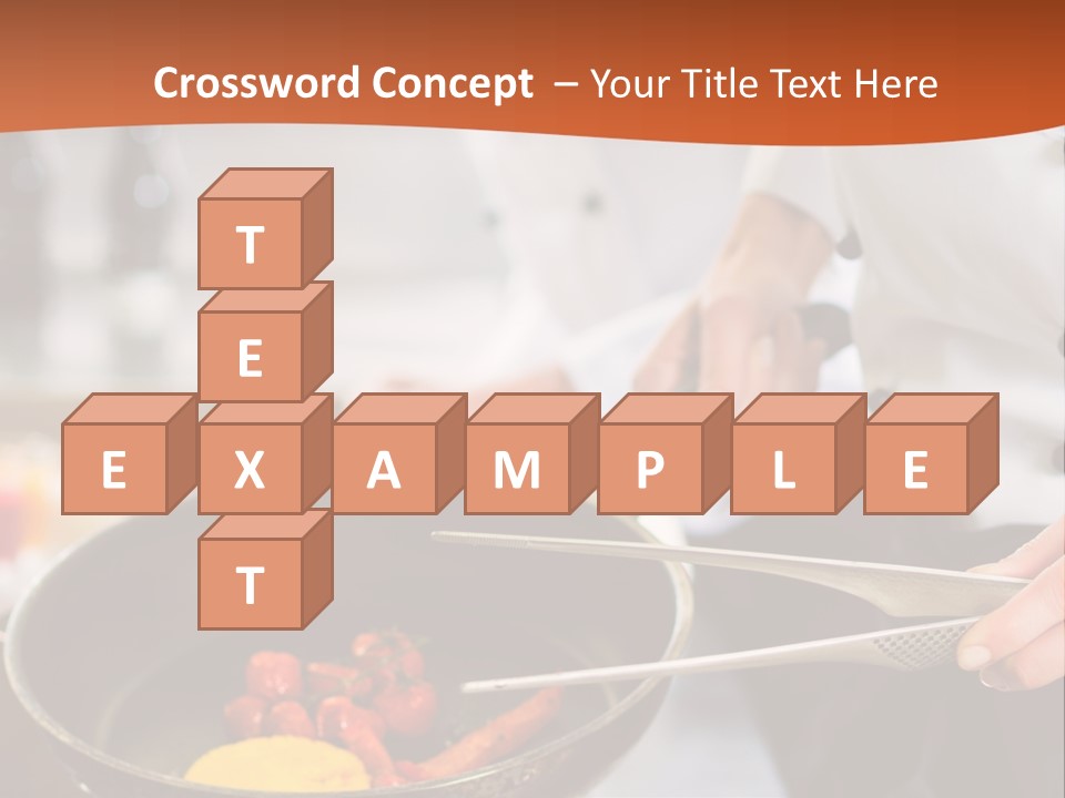 A Woman Cooking Food In A Pan On A Stove PowerPoint Template