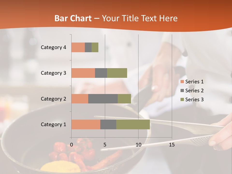 A Woman Cooking Food In A Pan On A Stove PowerPoint Template