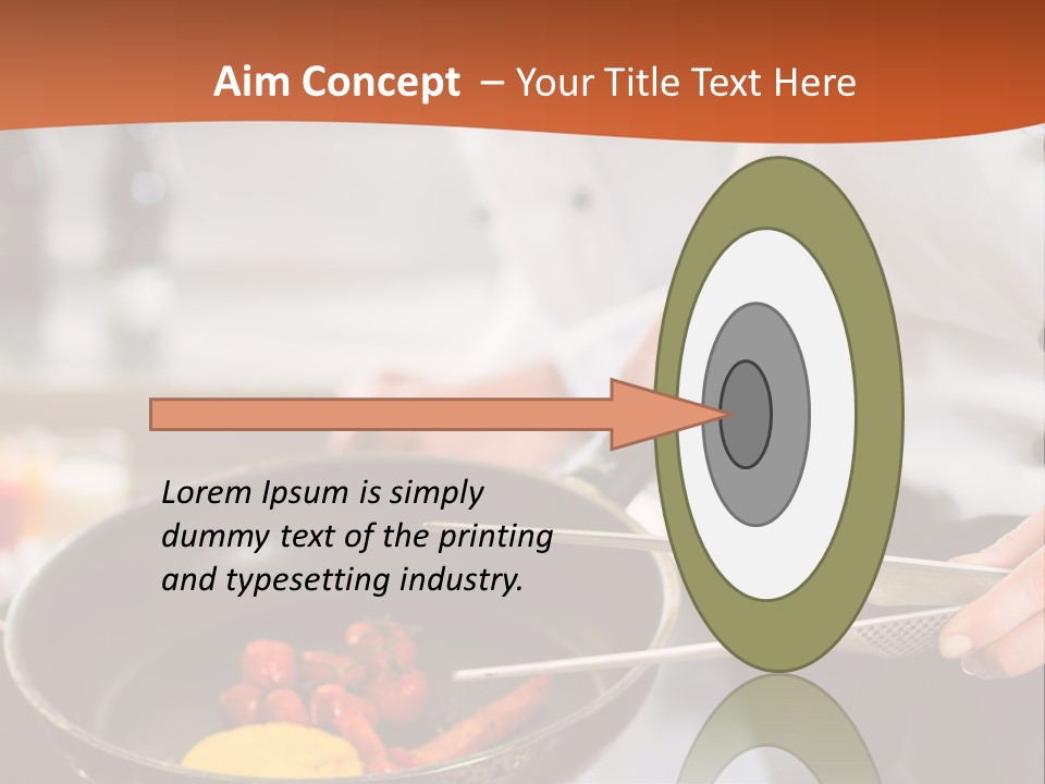 A Woman Cooking Food In A Pan On A Stove PowerPoint Template