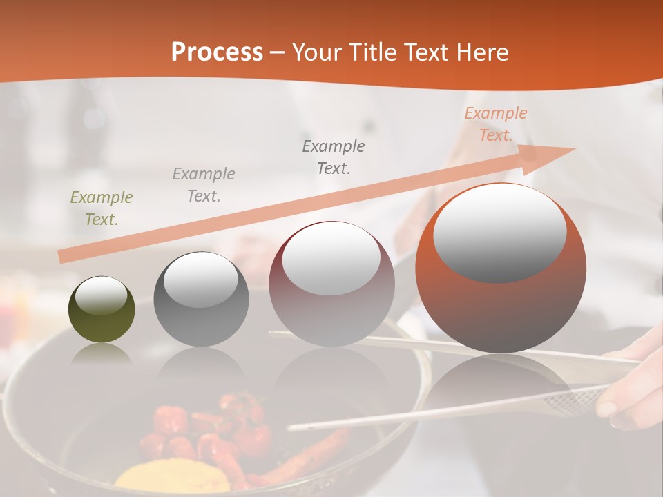 A Woman Cooking Food In A Pan On A Stove PowerPoint Template