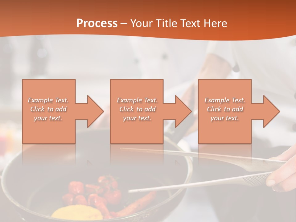 A Woman Cooking Food In A Pan On A Stove PowerPoint Template