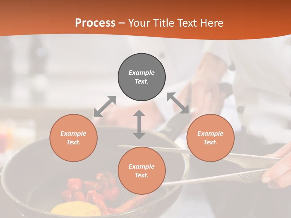 A Woman Cooking Food In A Pan On A Stove PowerPoint Template