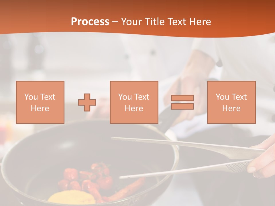 A Woman Cooking Food In A Pan On A Stove PowerPoint Template