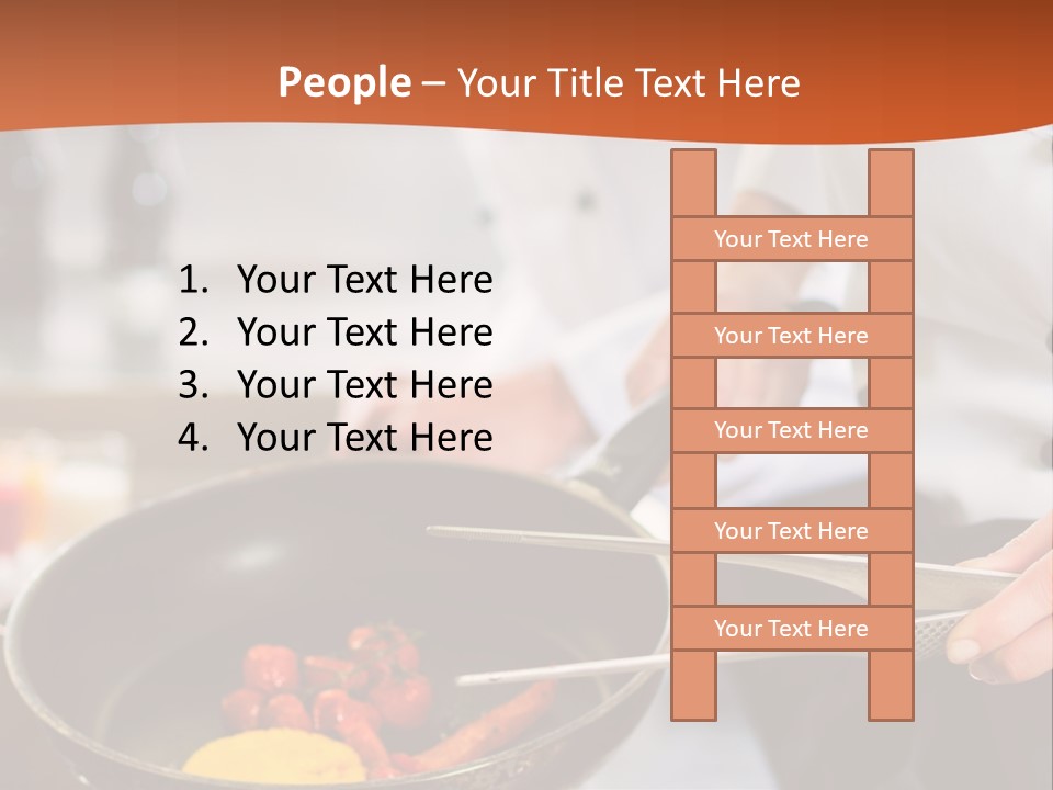 A Woman Cooking Food In A Pan On A Stove PowerPoint Template