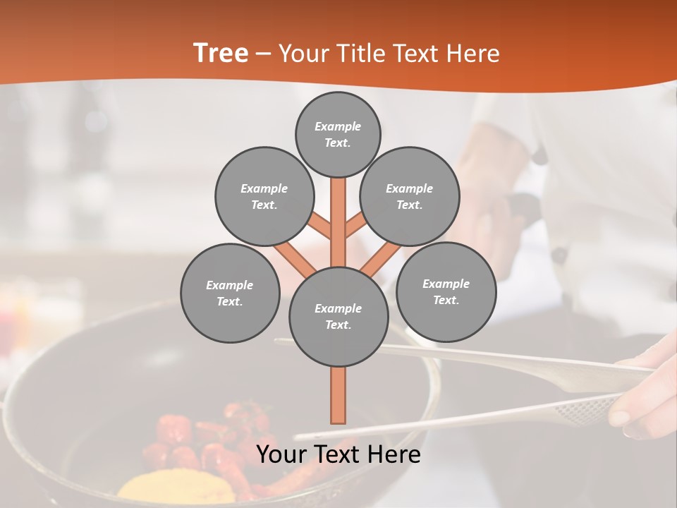 A Woman Cooking Food In A Pan On A Stove PowerPoint Template